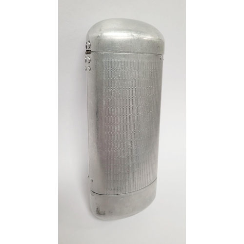 109 - A VINTAGE OPTOPLAST ALUMINIUM SPECTACLE CASE, possibly from 1950s. Clip closing mechanism, with lini... 