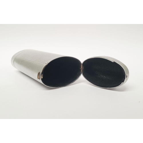 109 - A VINTAGE OPTOPLAST ALUMINIUM SPECTACLE CASE, possibly from 1950s. Clip closing mechanism, with lini... 