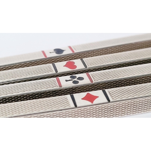 115 - A CASED SET OF SILVER BRIDGE PENCIL HOLDERS, each marked 935 ‘foreign’, (935: Argentium silver). A l... 