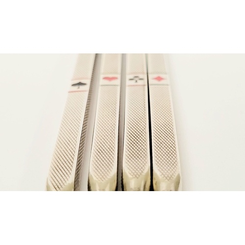 115 - A CASED SET OF SILVER BRIDGE PENCIL HOLDERS, each marked 935 ‘foreign’, (935: Argentium silver). A l... 