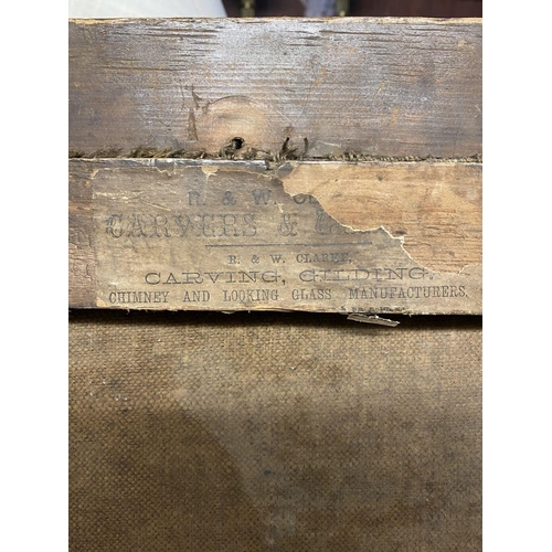 186 - EUROPEAN SCHOOL, (19th Century), ‘PORTRAIT OF MAN WITH PIPE’, oil on canvas, in original carved gilt... 