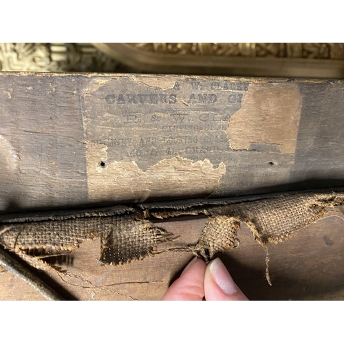 186 - EUROPEAN SCHOOL, (19th Century), ‘PORTRAIT OF MAN WITH PIPE’, oil on canvas, in original carved gilt... 