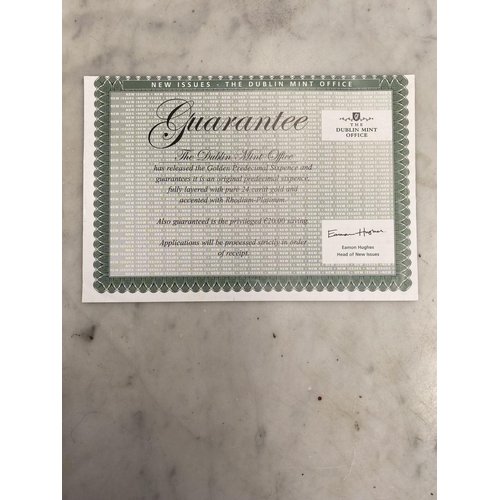 204 - A COLLECTION OF IRISH GOLDEN PREDECIMAL COINS, layered with 24 carat gold and accented with rhodium-... 