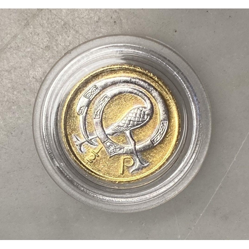 204 - A COLLECTION OF IRISH GOLDEN PREDECIMAL COINS, layered with 24 carat gold and accented with rhodium-... 