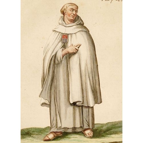 227 - A SET OF FOUR FRAMED COPPERPLATE HANDCOLOURED ILLUSTRATION PRINTS – FROM THE BOOK: ‘Histoire Des Ord... 