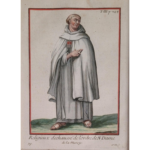 227 - A SET OF FOUR FRAMED COPPERPLATE HANDCOLOURED ILLUSTRATION PRINTS – FROM THE BOOK: ‘Histoire Des Ord... 