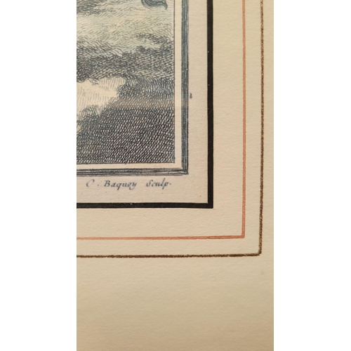 228 - A FRAMED PERSIAN SCHOOL HUNTING SCENE PAINTING, to the top of the page is a band of calligraphic scr... 