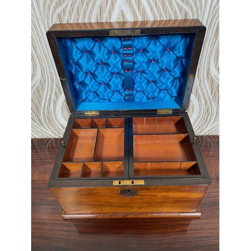 64 - A VERY GOOD QUALITY 19TH CENTURY WALNUT JEWELLERY BOX, this is a very good jewellery box, to the lid... 