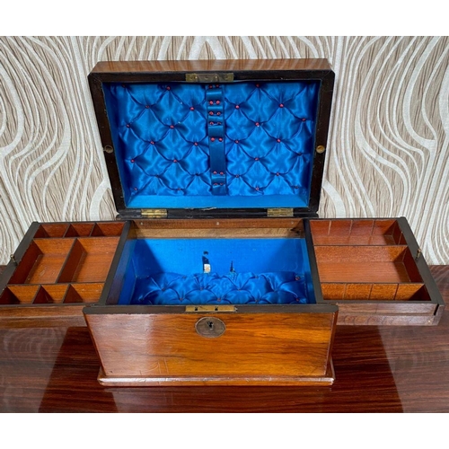 64 - A VERY GOOD QUALITY 19TH CENTURY WALNUT JEWELLERY BOX, this is a very good jewellery box, to the lid... 