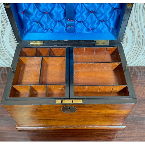 64 - A VERY GOOD QUALITY 19TH CENTURY WALNUT JEWELLERY BOX, this is a very good jewellery box, to the lid... 