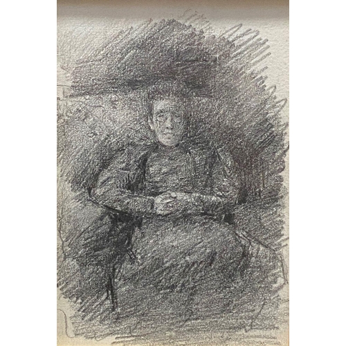 72 - JOHN BUTLER YEATS RHA (1839-1922), ‘ELIZABETH YEATS, pencil on paper, dimensions: 41.5cm x 47cm appr... 