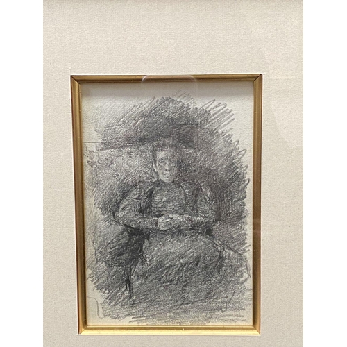 72 - JOHN BUTLER YEATS RHA (1839-1922), ‘ELIZABETH YEATS, pencil on paper, dimensions: 41.5cm x 47cm appr... 