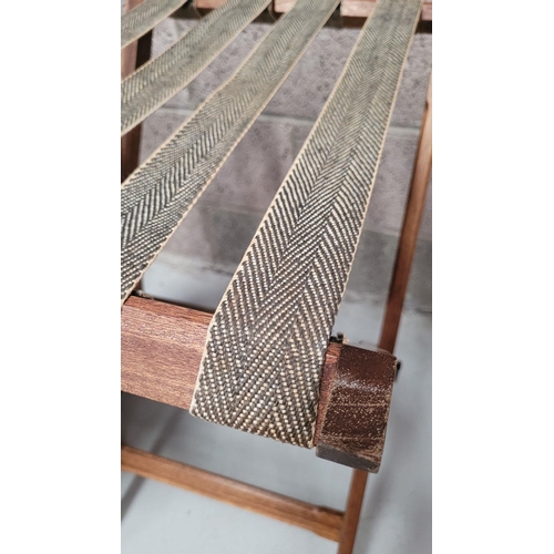 73 - A GOOD FOLDING BUTLER’S TRAY STAND, the tray with raised gallery sides has a pair of kidney shaped p... 