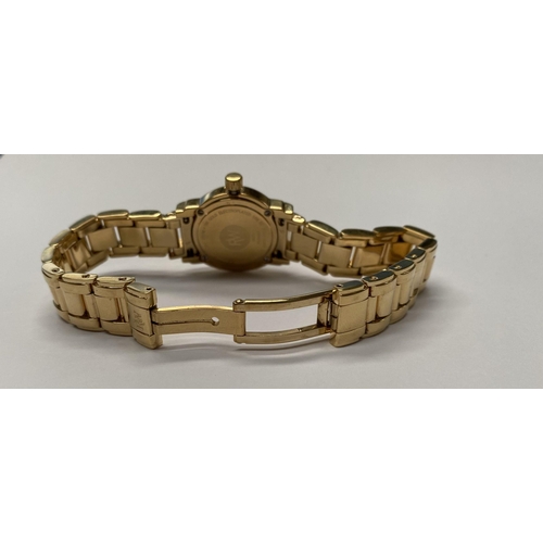 80 - A RAYMOND WEIL GENEVE SAXO LADIES 18K ELECTROPLATED QUARTZ WRISTWATCH, the face diameter is 27.5mm, ... 