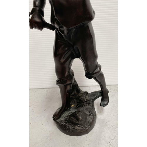 85 - AFTER LOUIS MOREAU (French, 1855-1919) & FRANÇOIS MOREAU (French, 1857-1930), ‘VENDANGUER’, bronze s... 