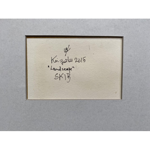 86 - JOHN KINGERLEE, (IRISH, B. 1936), LANDSCAPE – SKIB, mixed media on card, signed with artist’s monogr... 