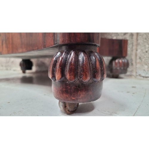 91 - AN EXCEPTIONAL EARLY 19TH CENTURY ROSEWOOD INLAID FOLD OVER CARD TABLE, this is a beautifully crafte... 