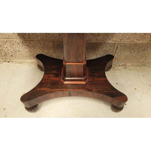 91 - AN EXCEPTIONAL EARLY 19TH CENTURY ROSEWOOD INLAID FOLD OVER CARD TABLE, this is a beautifully crafte... 