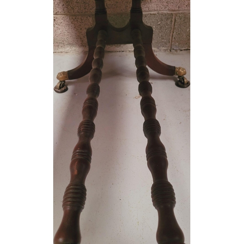 93 - A VERY GOOD QUALITY IRISH REGENCY CUBAN MAHOGANY DROP LEAF SOFA TABLE, with two frieze drawers & two... 