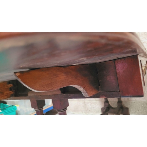 93 - A VERY GOOD QUALITY IRISH REGENCY CUBAN MAHOGANY DROP LEAF SOFA TABLE, with two frieze drawers & two... 