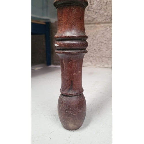 96 - A 19TH CENTURY MAHOGANY TWO DRAWER SIDE BOARD / SERVER / TABLE, with raised three-quarter gallery to... 