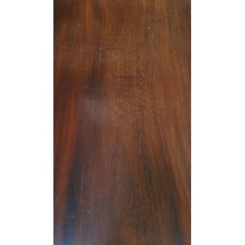 96 - A 19TH CENTURY MAHOGANY TWO DRAWER SIDE BOARD / SERVER / TABLE, with raised three-quarter gallery to... 