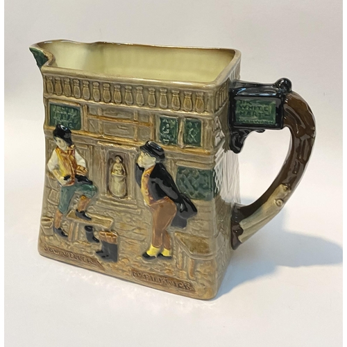 120 - A ROYAL DOULTON WHITE HART INN PICKWICK PAPERS PITCHER, c.1940, depicting the White Hart Inn at Sout... 