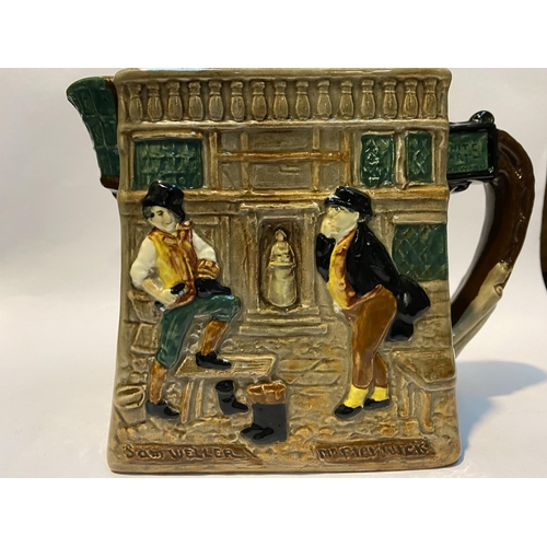 120 - A ROYAL DOULTON WHITE HART INN PICKWICK PAPERS PITCHER, c.1940, depicting the White Hart Inn at Sout... 