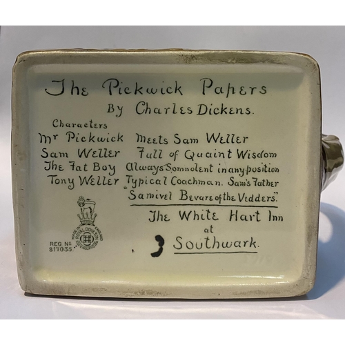 120 - A ROYAL DOULTON WHITE HART INN PICKWICK PAPERS PITCHER, c.1940, depicting the White Hart Inn at Sout... 