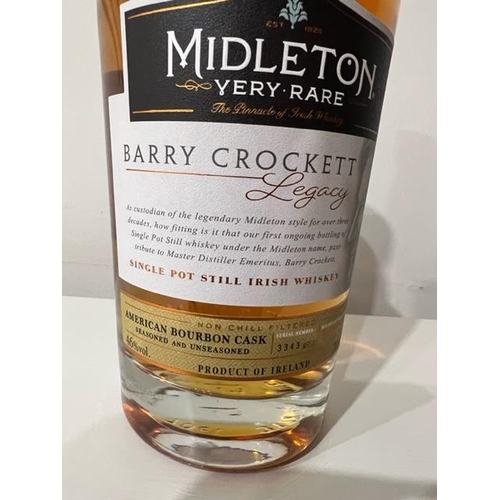 146 - A RARE MIDLETON WHISKEY, by Master Distiller Barry Crockett from the American Bourbon Cask. Serial n... 