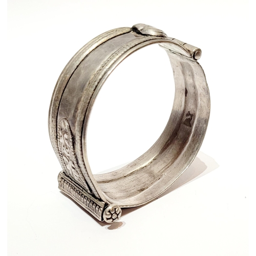 164 - A PAIR OF AFGHAN SILVER BANGLES, each decorated with beautiful bird & foliage decoration, the bangle... 