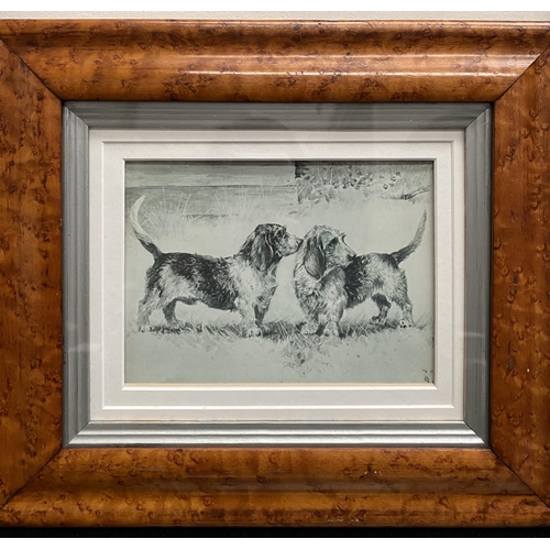 185 - TWO NICELY FRAMED VINTAGE HUNTING PRINTS, (i) After Arthur Wardle (British, 1864-1949), ‘TWO BASSET ... 