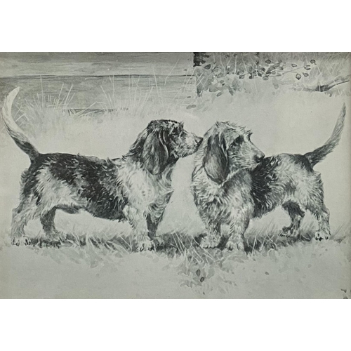 185 - TWO NICELY FRAMED VINTAGE HUNTING PRINTS, (i) After Arthur Wardle (British, 1864-1949), ‘TWO BASSET ... 