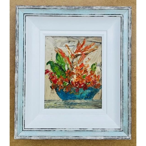 198 - KEN BULLOCK (Irish, 20th Century), ‘SPRING FLOWERS’, oil on canvas, signed verso. Dimensions: 14in x... 