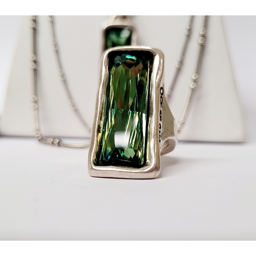 220 - A BEAUTIFUL UNO DE 50 AURORA BOREALIS SET; comprising of a pendant necklace, a pair of earrings & a ... 