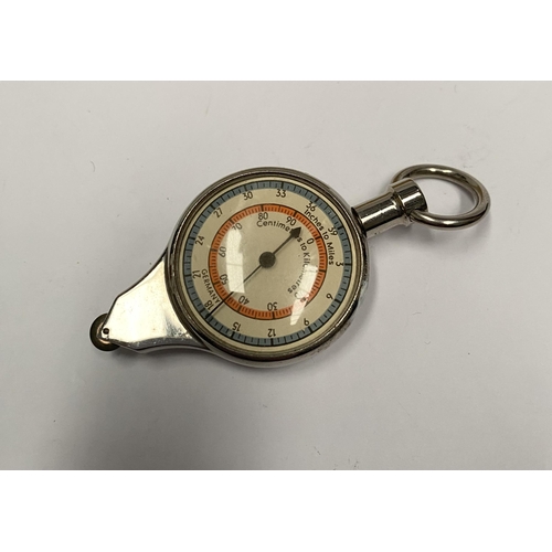 239 - A GERMAN COMBINED MAP MEASURER & MAGNETIC COMPASS, vintage Western-Germany, with inches to miles & c... 