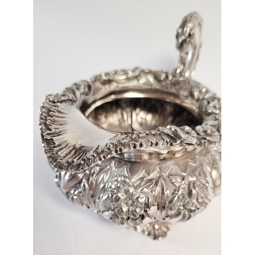 28 - A VERY FINE MID 19TH CENTURY IRISH SILVER TEA SET BY FREDERICK MANN & SON, the body of each piece ex... 