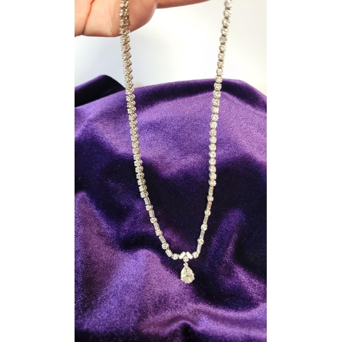 3 - A REALLY STUNNING WHITE GOLD & PLATINUM DIAMOND NECKLACE, with an approximate carat weight of 8 in t... 