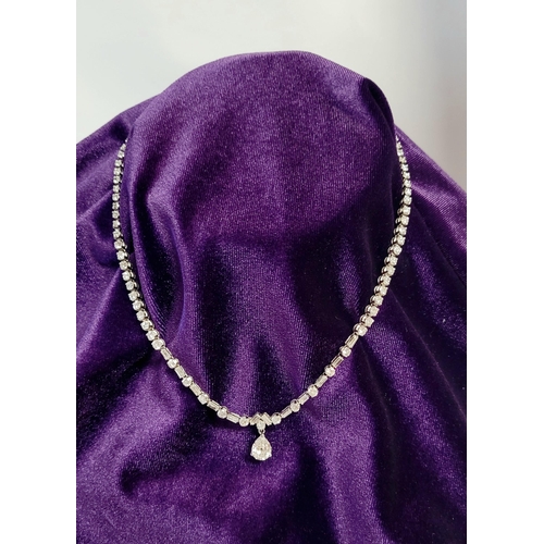 3 - A REALLY STUNNING WHITE GOLD & PLATINUM DIAMOND NECKLACE, with an approximate carat weight of 8 in t... 