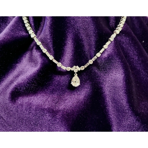 3 - A REALLY STUNNING WHITE GOLD & PLATINUM DIAMOND NECKLACE, with an approximate carat weight of 8 in t... 