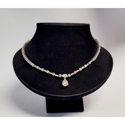 3 - A REALLY STUNNING WHITE GOLD & PLATINUM DIAMOND NECKLACE, with an approximate carat weight of 8 in t... 