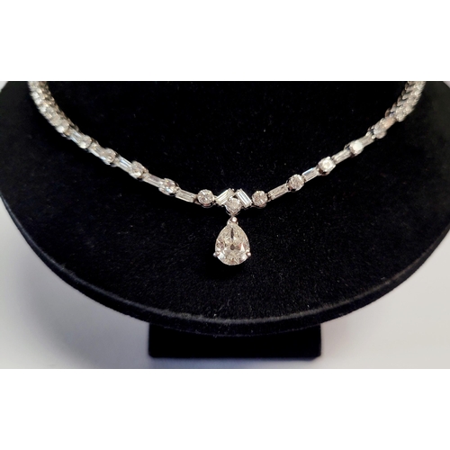 3 - A REALLY STUNNING WHITE GOLD & PLATINUM DIAMOND NECKLACE, with an approximate carat weight of 8 in t... 