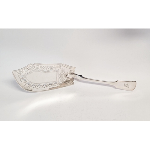 47 - AN EARLY 19TH CENTURY IRISH, CORK, SILVER FISH SLICE, by the maker Richard Garde, nice clear hallmar... 