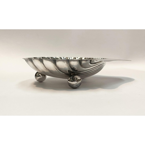 56 - A VICTORIAN SILVER SCALLOPED SHELL DISH, Hallmarked Lee & Wigfull (Henry Wigfull), John Street Works... 