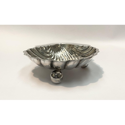 56 - A VICTORIAN SILVER SCALLOPED SHELL DISH, Hallmarked Lee & Wigfull (Henry Wigfull), John Street Works... 