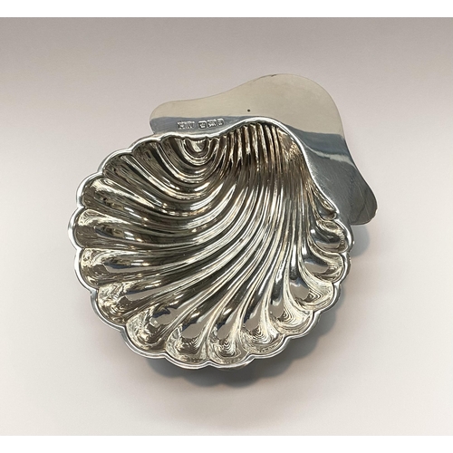 56 - A VICTORIAN SILVER SCALLOPED SHELL DISH, Hallmarked Lee & Wigfull (Henry Wigfull), John Street Works... 