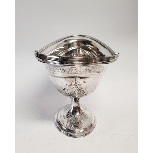 6 - A VERY FINE 18TH CENTURY IRISH SILVER BASKET, the beautifully crafted piece is decorated all over wi... 