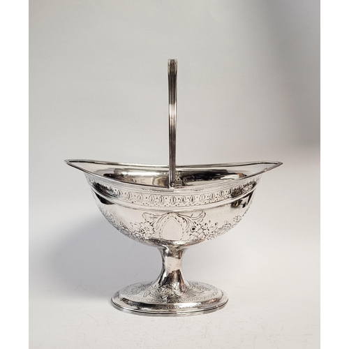 6 - A VERY FINE 18TH CENTURY IRISH SILVER BASKET, the beautifully crafted piece is decorated all over wi... 