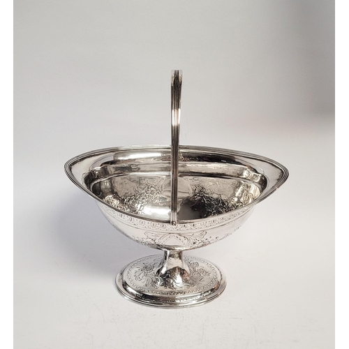 6 - A VERY FINE 18TH CENTURY IRISH SILVER BASKET, the beautifully crafted piece is decorated all over wi... 