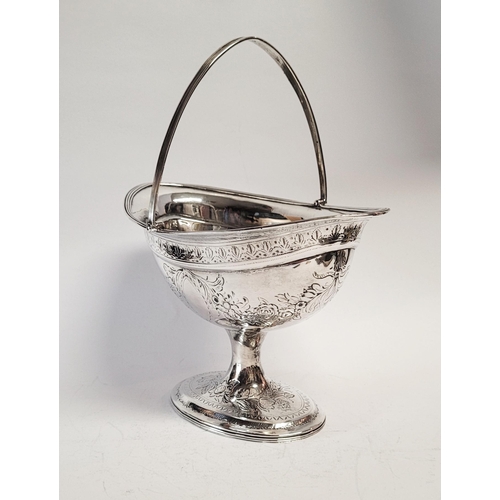 6 - A VERY FINE 18TH CENTURY IRISH SILVER BASKET, the beautifully crafted piece is decorated all over wi... 